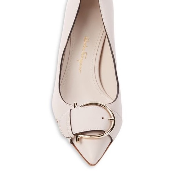 🆕 👠 SALVATORE FERRAGAMO Bione Vitello Pumps 4.0cm Color: Jasmine Size: 8C - Picture 8 of 10